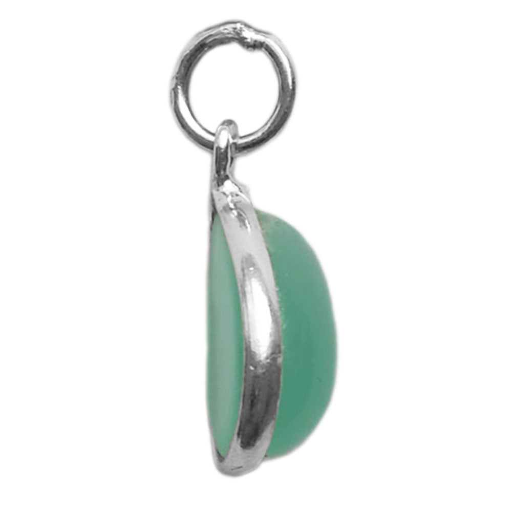 Pendentif calcédoine verte en argent massif 925