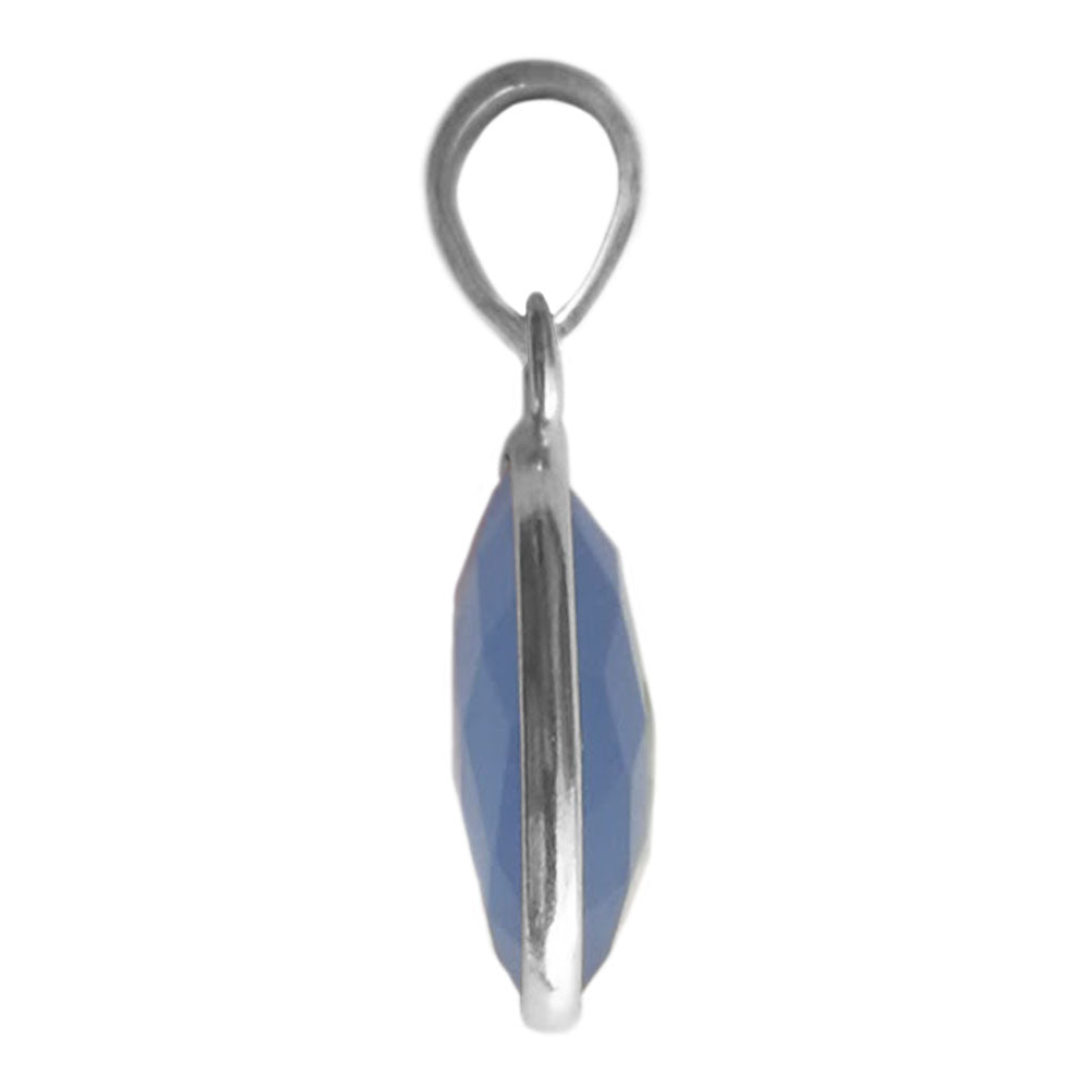 Pendentif calcédoine bleue en argent massif 925