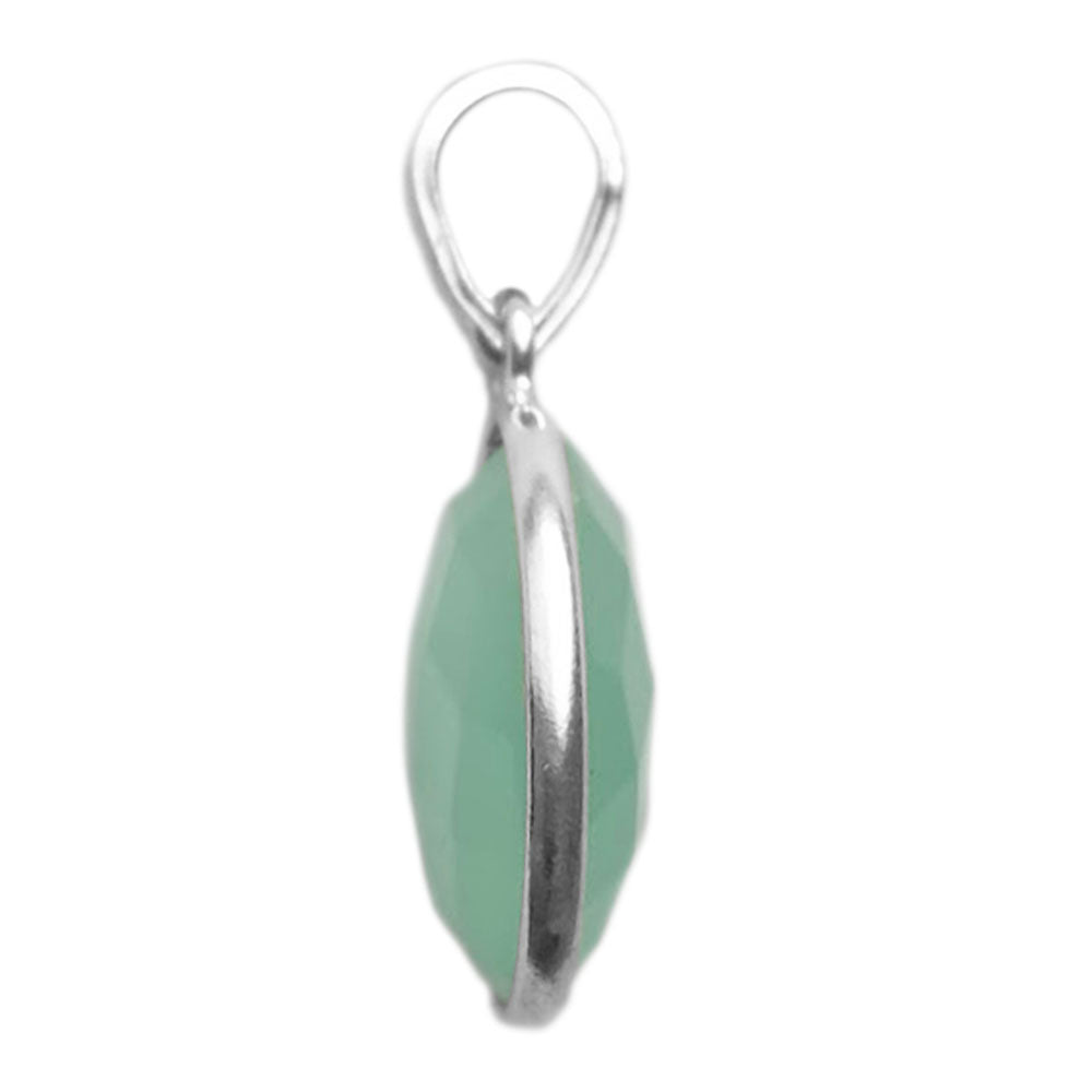 Green chalcedony pendant in sterling silver 925