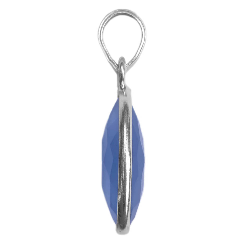 Blue chalcedony sterling silver pendant