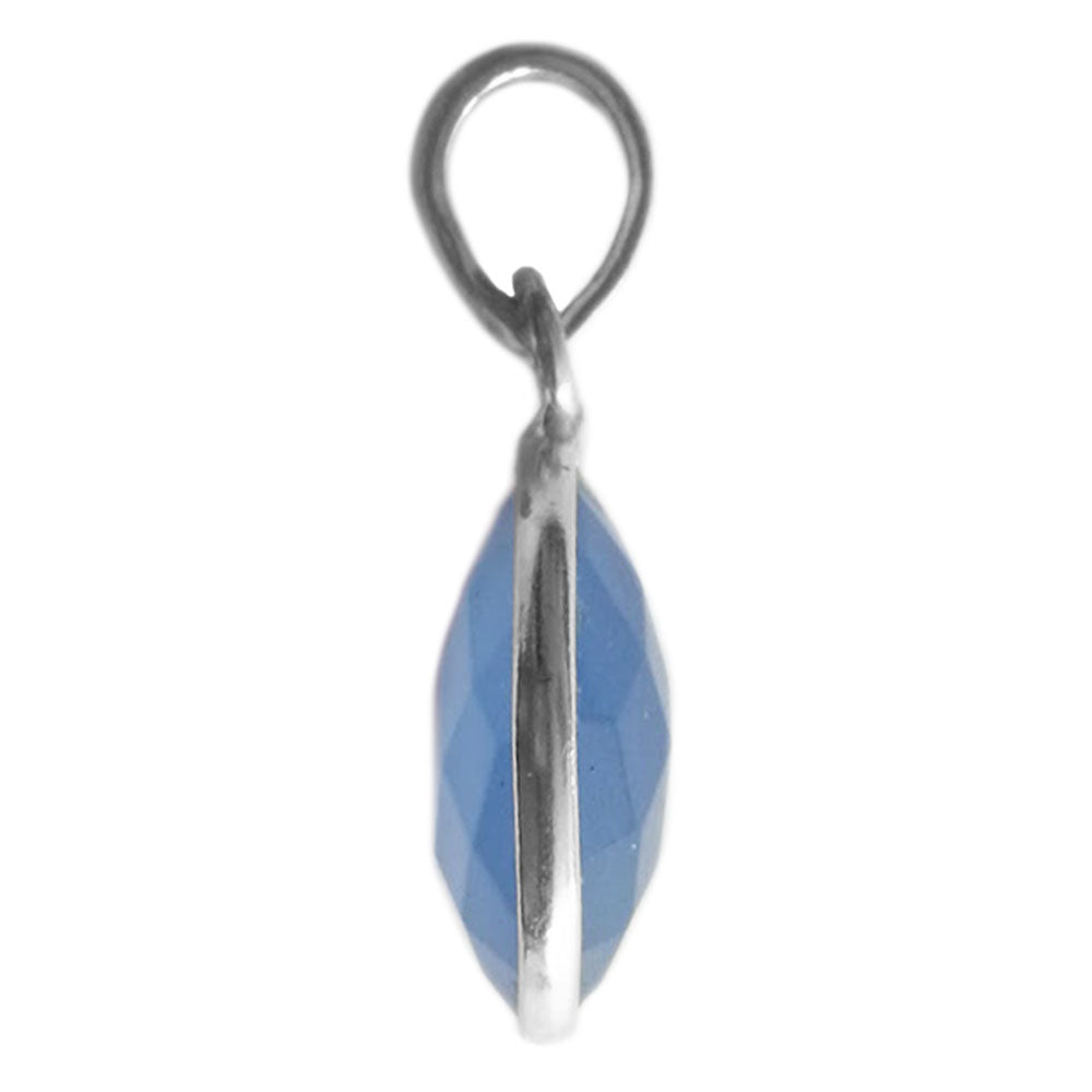 Blue chalcedony sterling silver pendant