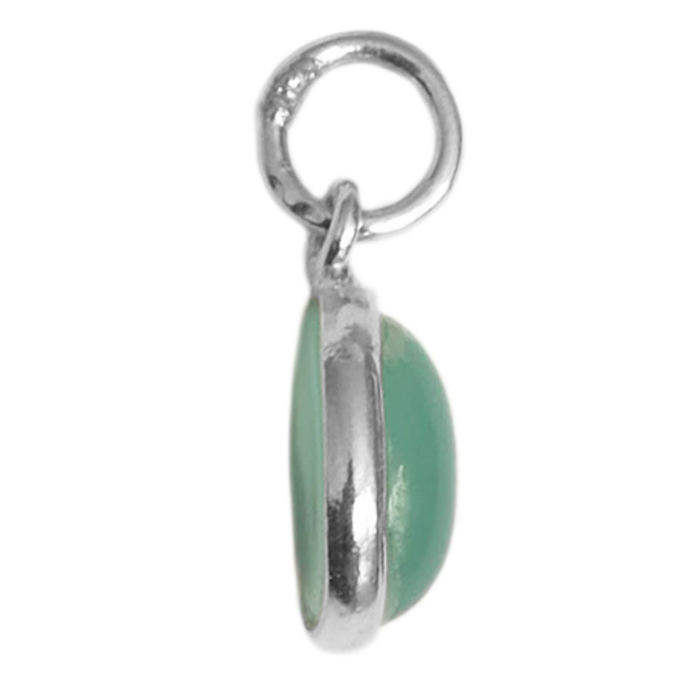 Pendentif calcédoine verte en argent massif 925