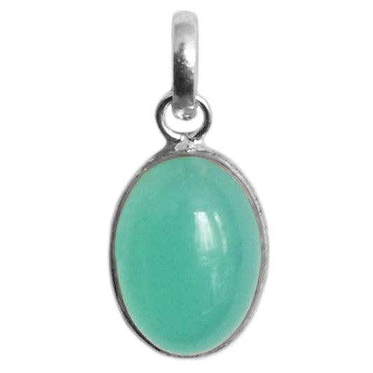 Pendentif calcédoine aqua en argent massif 925