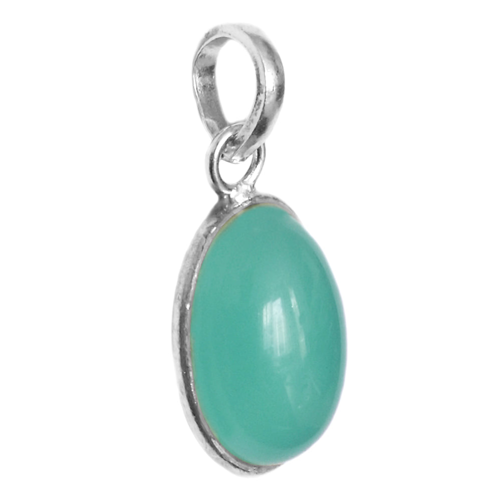 Pendentif calcédoine aqua en argent massif 925