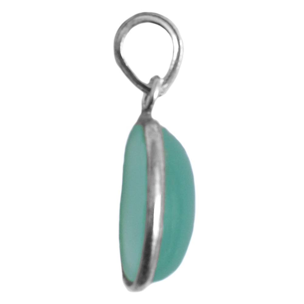 Pendentif calcédoine aqua en argent massif 925