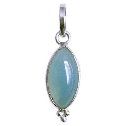 Pendentif calcédoine bleue en argent massif 925