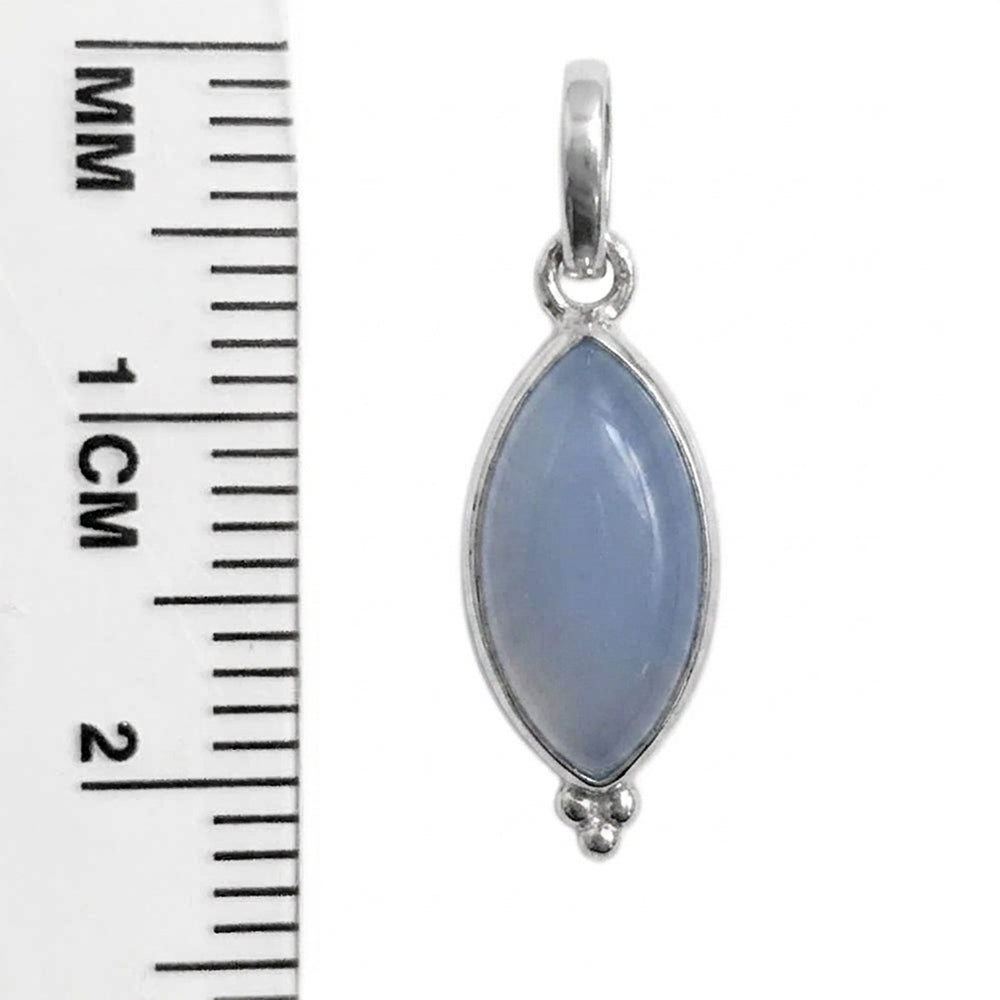 Blue chalcedony sterling silver pendant