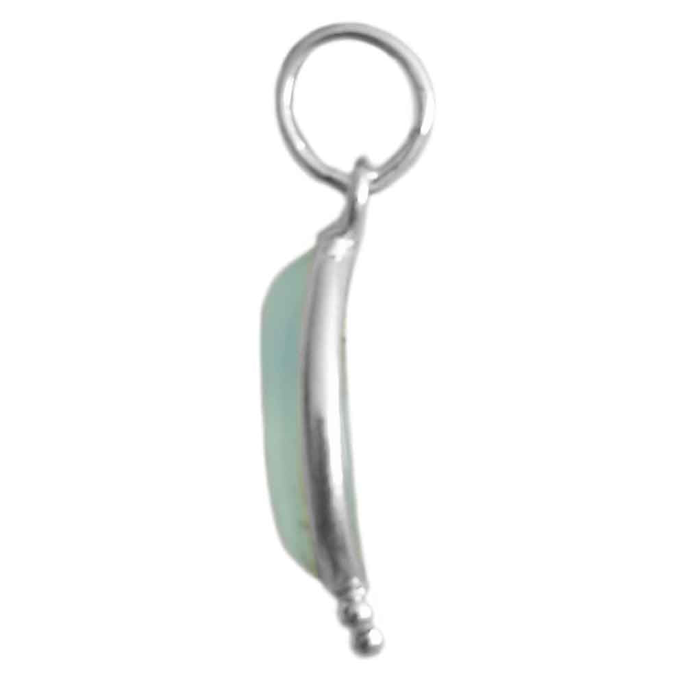 Pendentif calcédoine aqua en argent massif 925