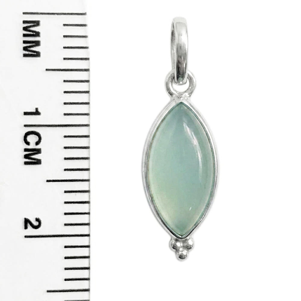 Aqua chalcedony sterling silver pendant