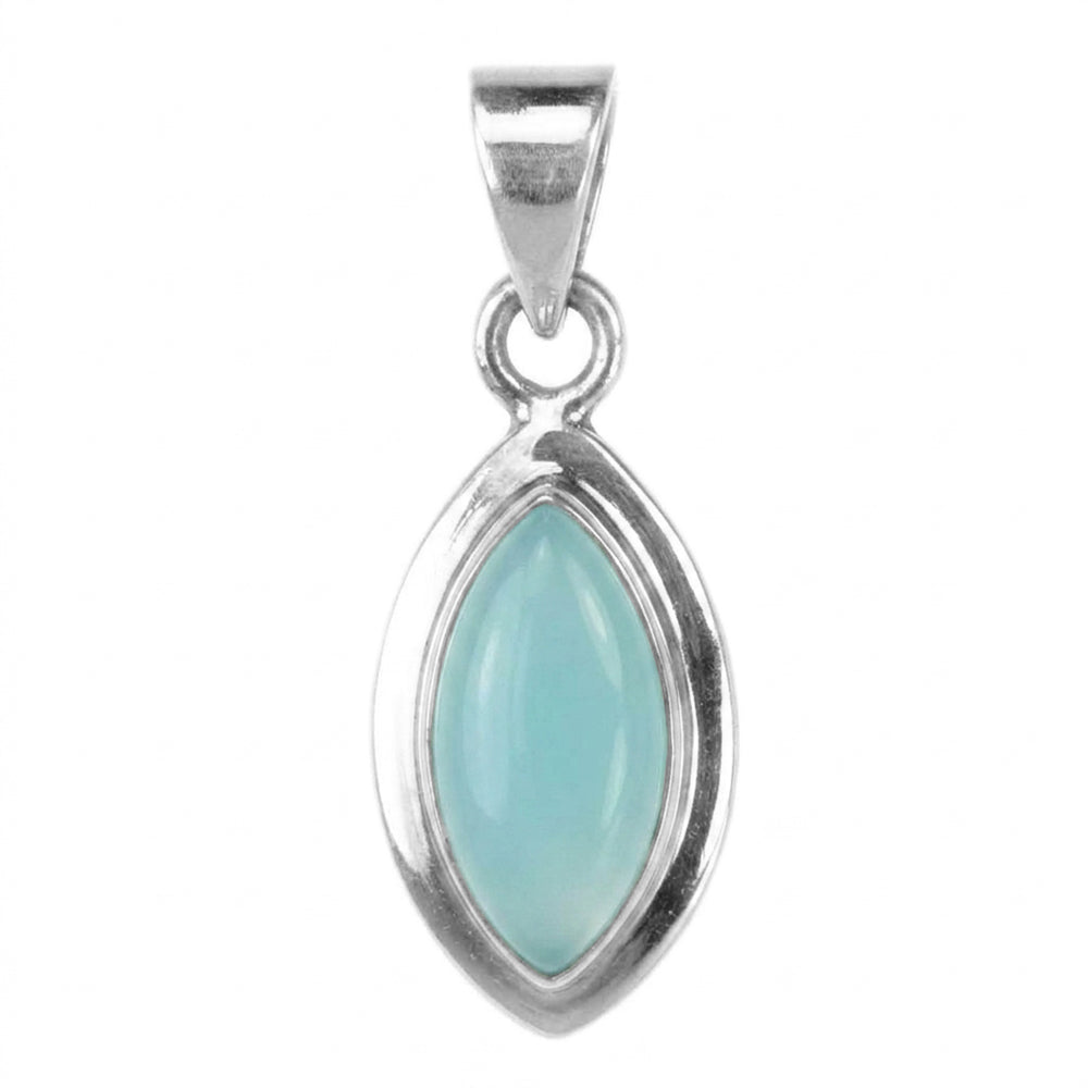 Pendentif calcédoine aqua en argent massif 925