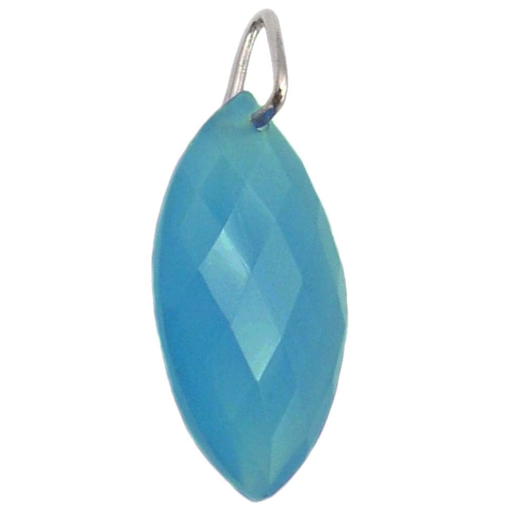 Blue chalcedony sterling silver pendant