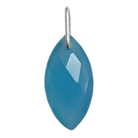 Blue chalcedony sterling silver pendant