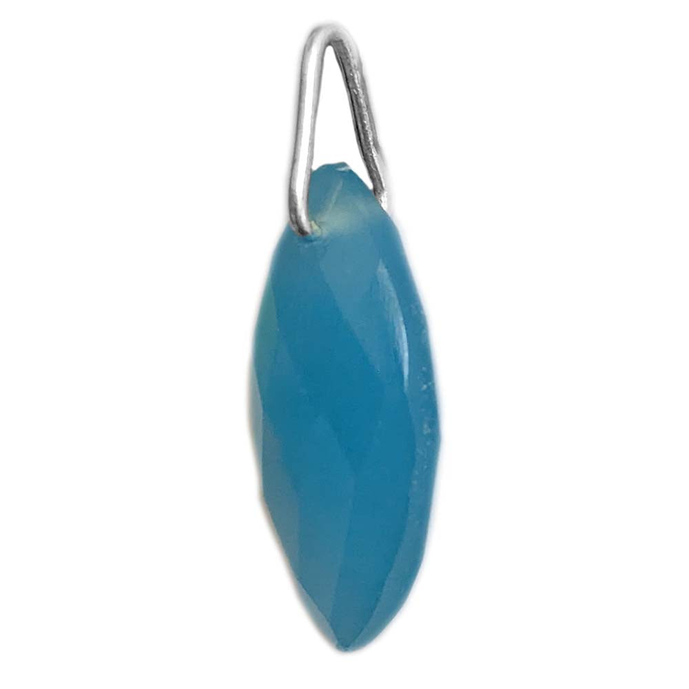 Blue chalcedony sterling silver pendant