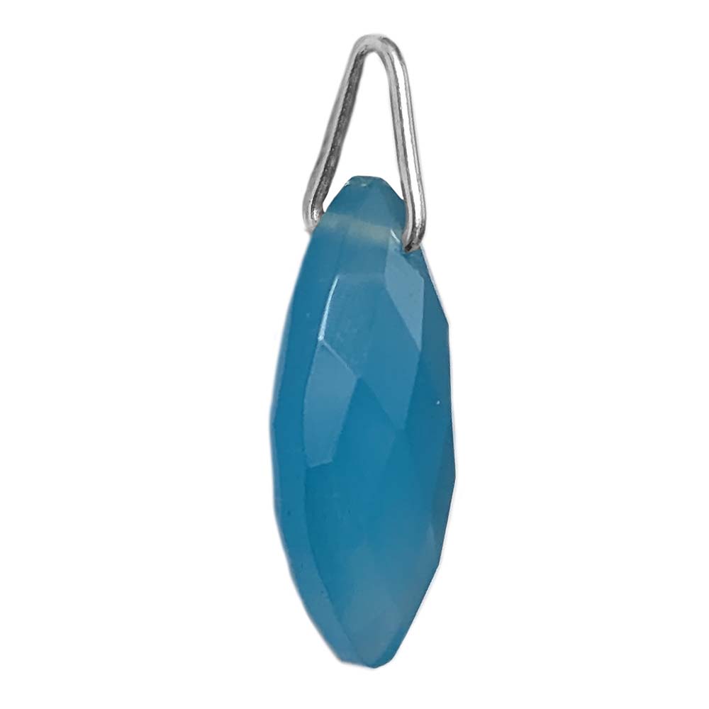 Blue chalcedony sterling silver pendant