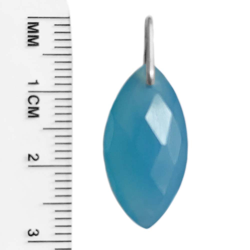 Blue chalcedony sterling silver pendant