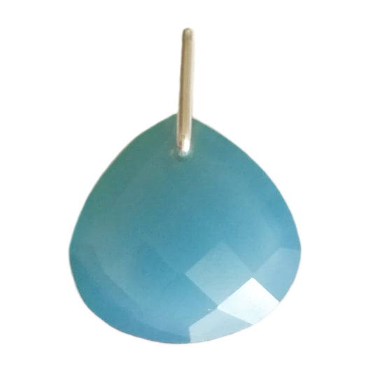 Aqua chalcedony sterling silver pendant