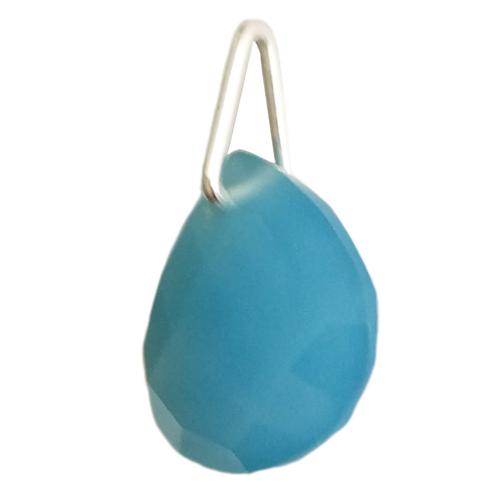 Aqua chalcedony sterling silver pendant