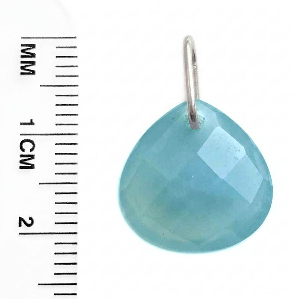 Pendentif calcédoine aqua en argent massif 925