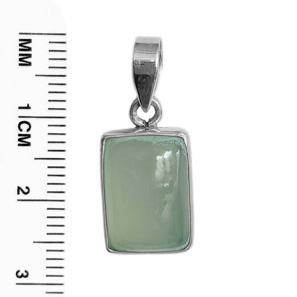 Aqua chalcedony sterling silver pendant