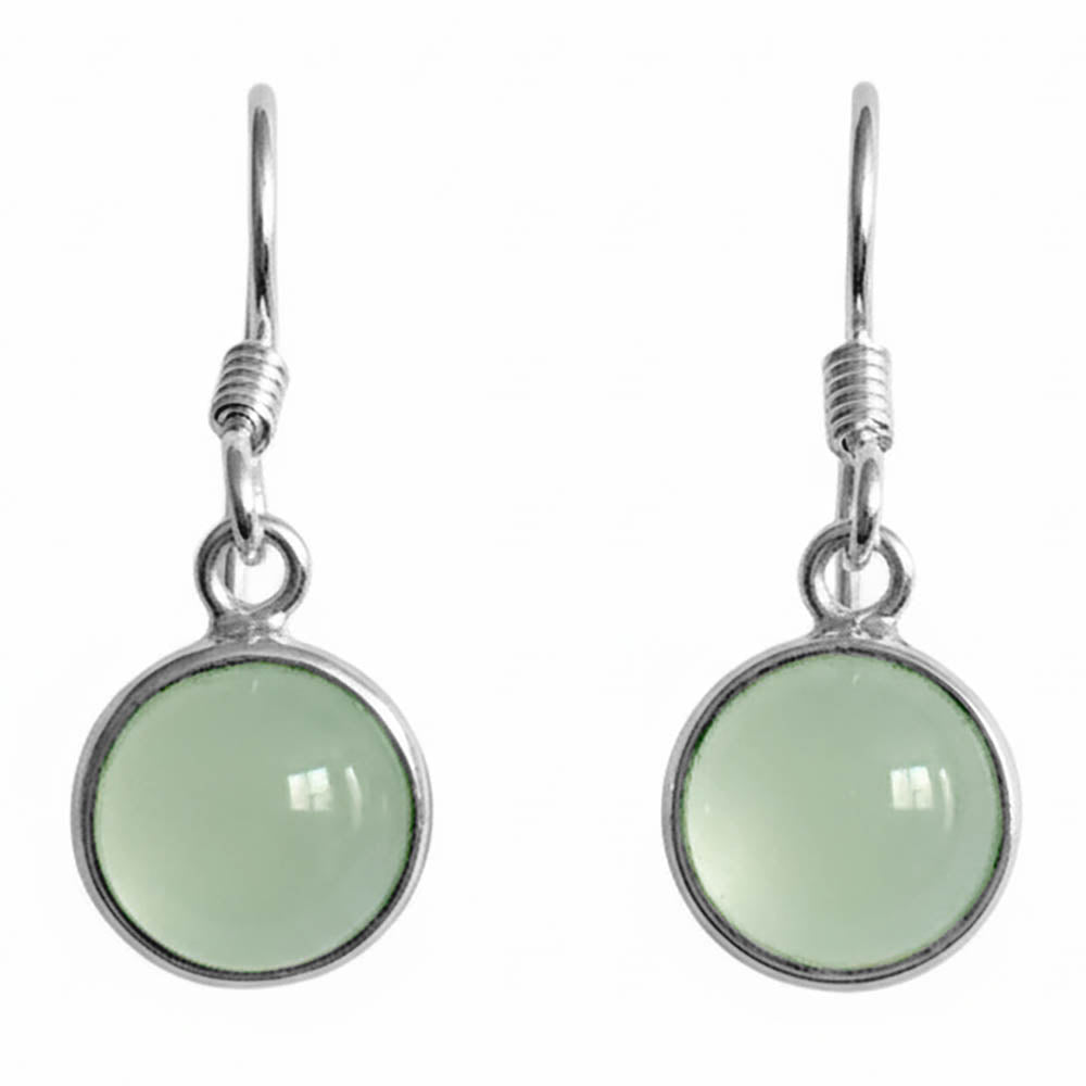 Boucles d’oreilles calcédoine aqua en argent massif 925