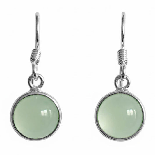 Boucles d’oreilles calcédoine aqua en argent massif 925