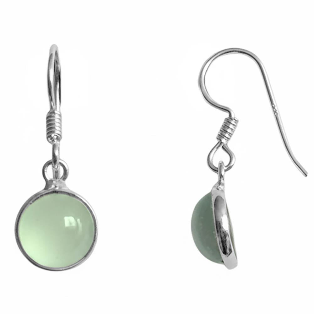 Boucles d’oreilles calcédoine aqua en argent massif 925