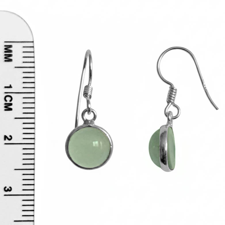 Boucles d’oreilles calcédoine aqua en argent massif 925