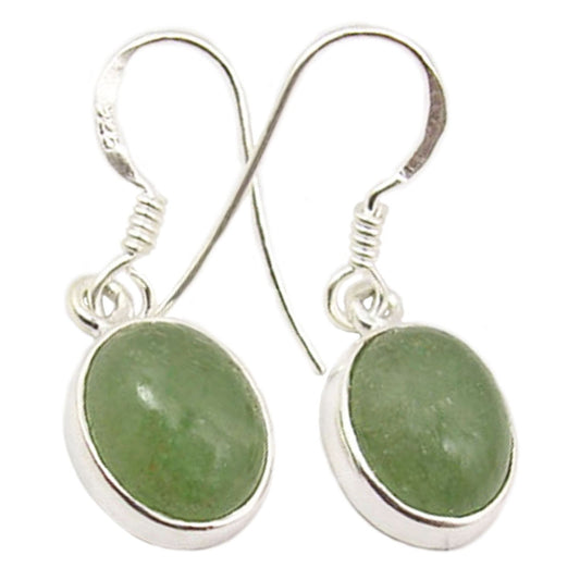 Boucles d’oreilles pendantes aventurine en argent massif 925