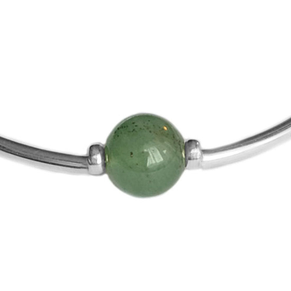 Bracelet aventurine en argent massif 925