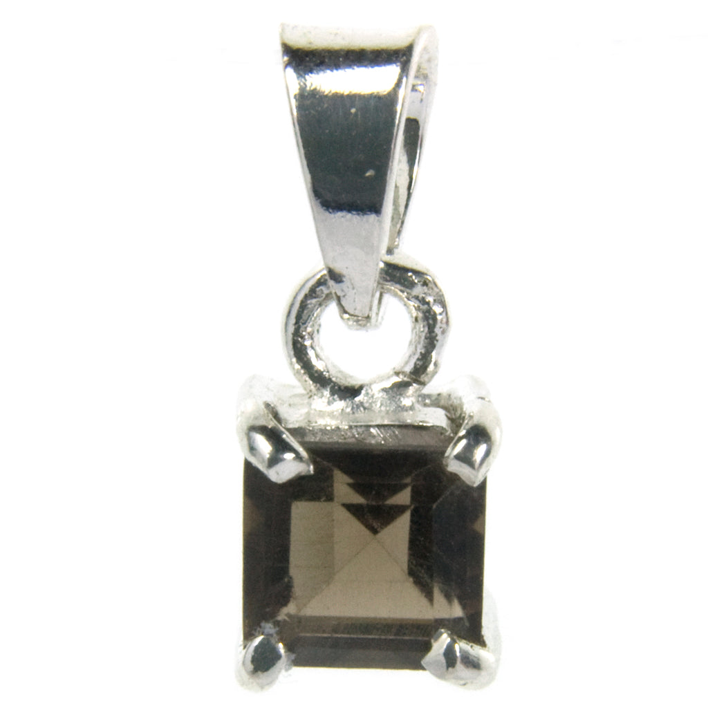 Smoky quartz sterling silver pendant