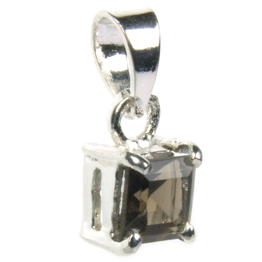 Smoky quartz sterling silver pendant