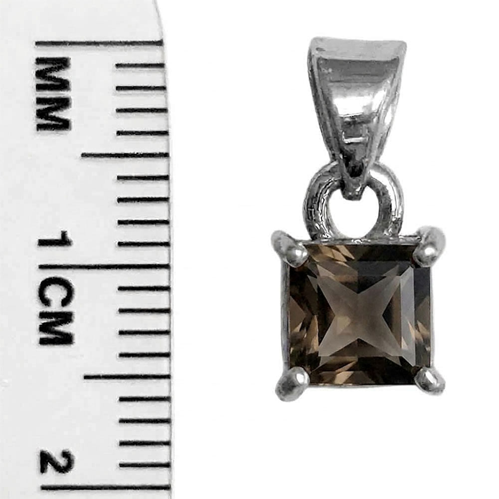 Pendentif quartz fumé en argent massif 925