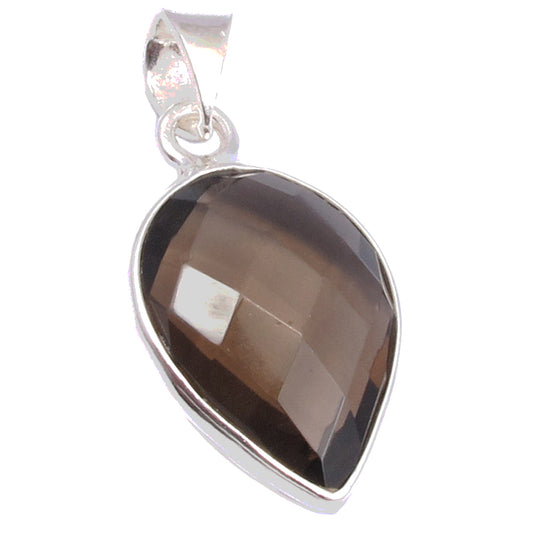 Smoky quartz sterling silver pendant