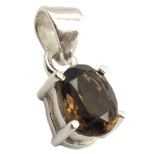 Smoky quartz sterling silver pendant