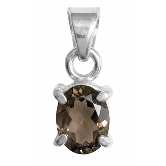 Pendentif quartz fumé en argent massif 925