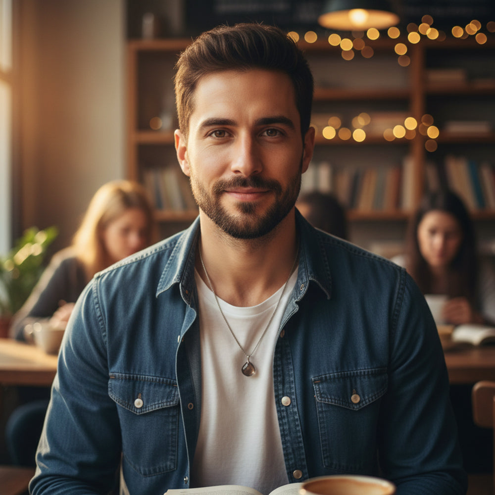 Pendentif quartz fumé en argent massif 925