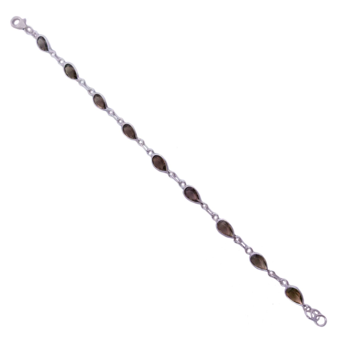 Smoky quartz sterling silver bracelet