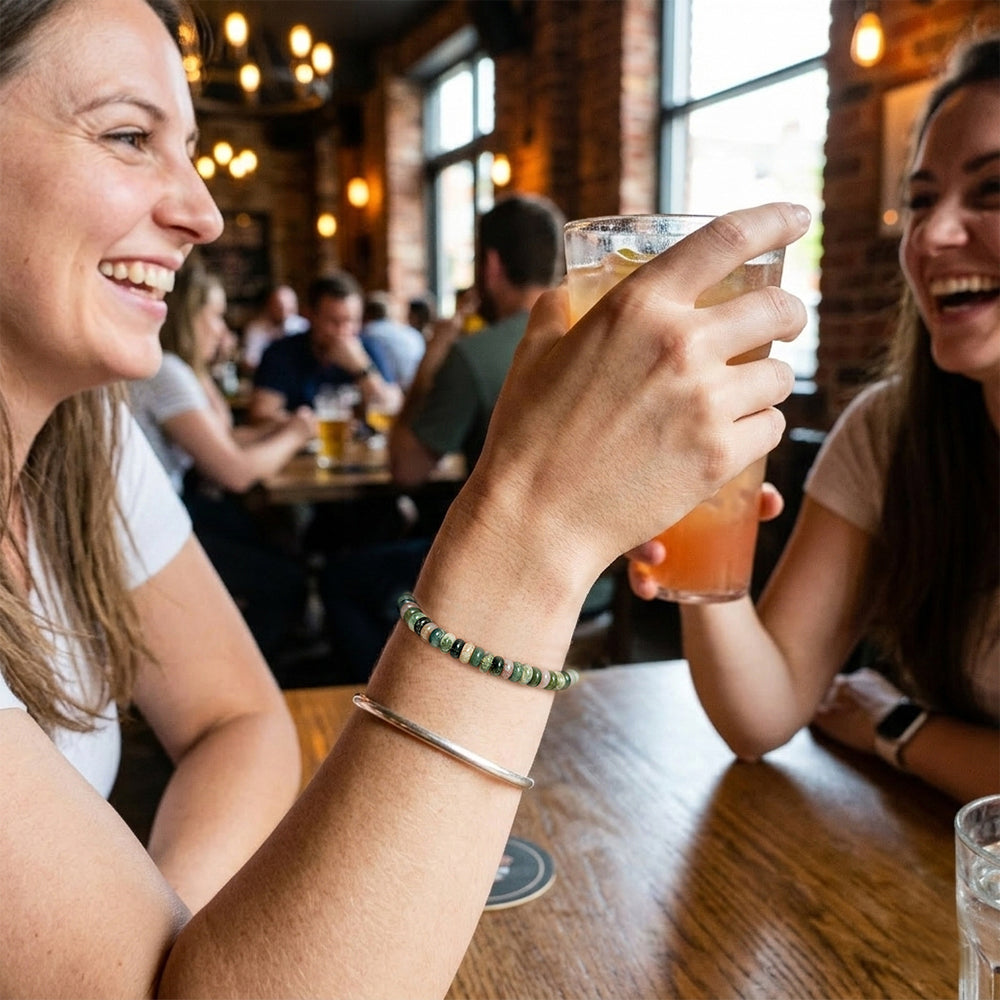 Bracelet agate en argent massif 925