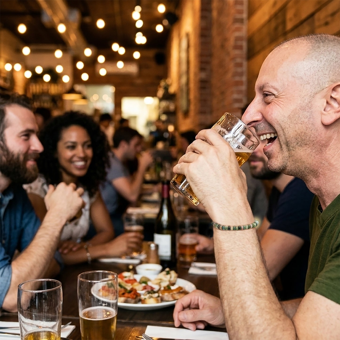 Bracelet agate en argent massif 925
