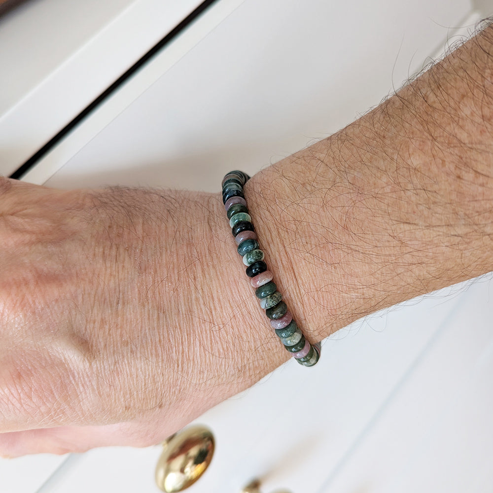 Bracelet agate en argent massif 925