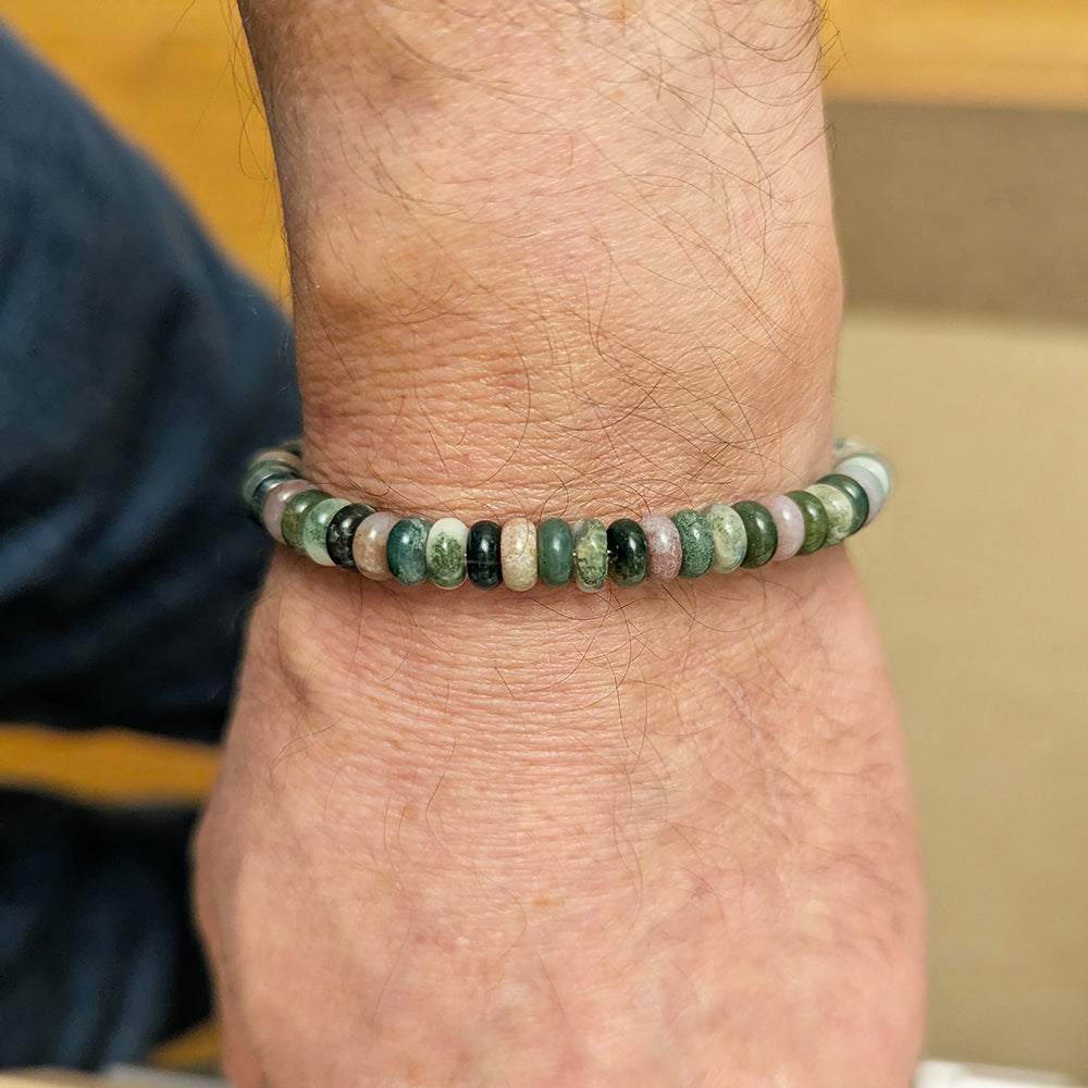 Bracelet agate en argent massif 925