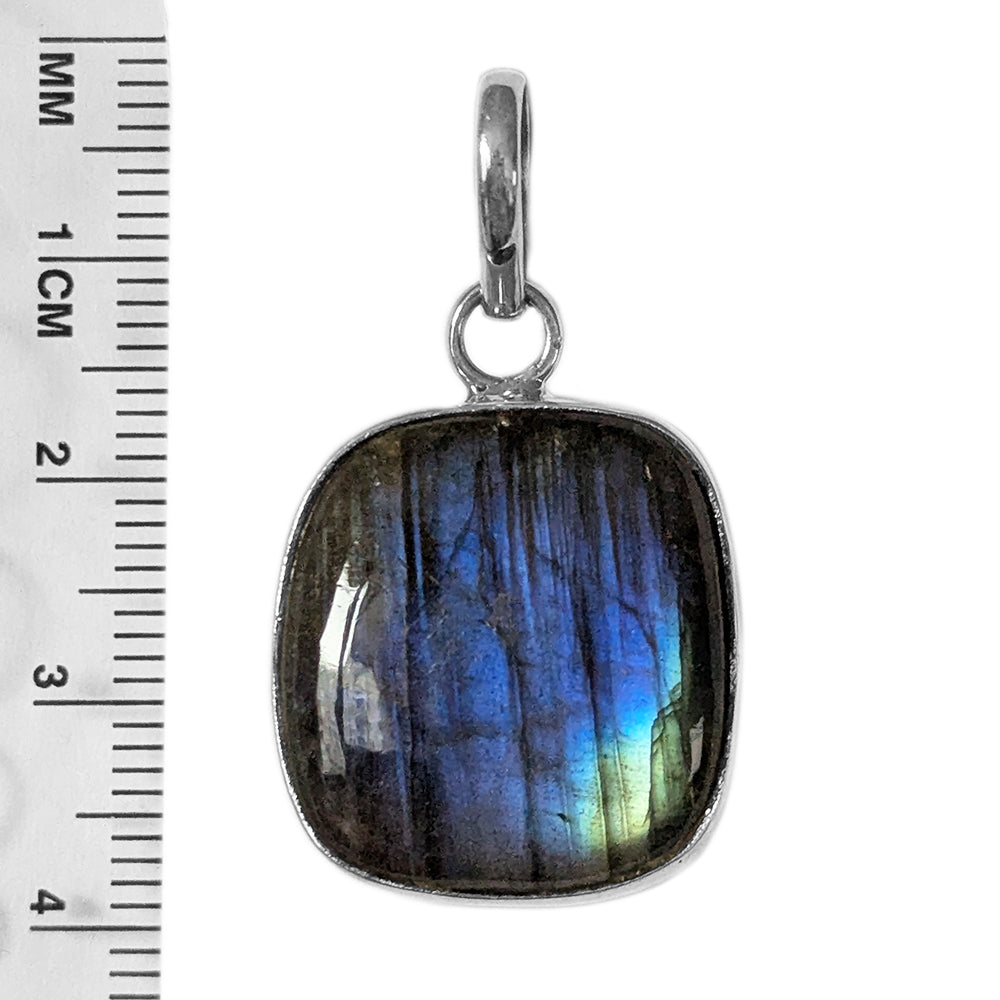 Pendentif labradorite en argent massif 925