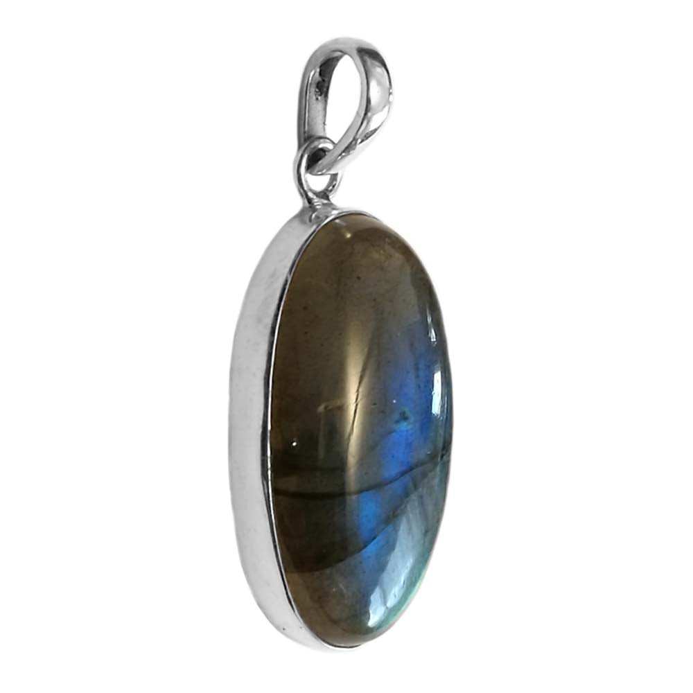 Pendentif labradorite en argent massif 925