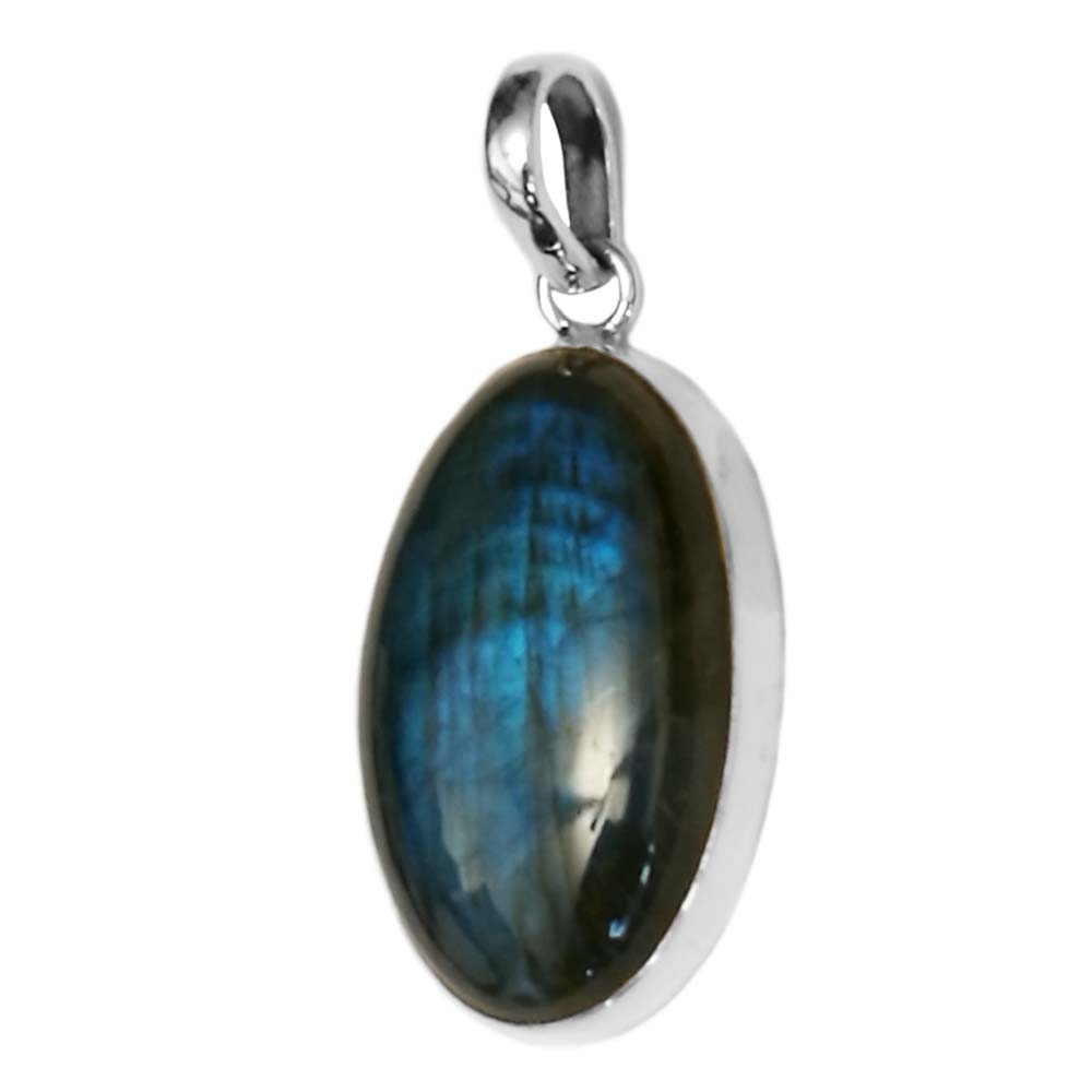 Pendentif labradorite en argent massif 925