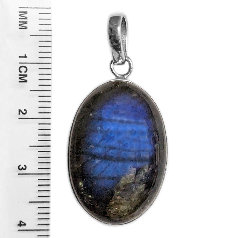 Pendentif labradorite en argent massif 925