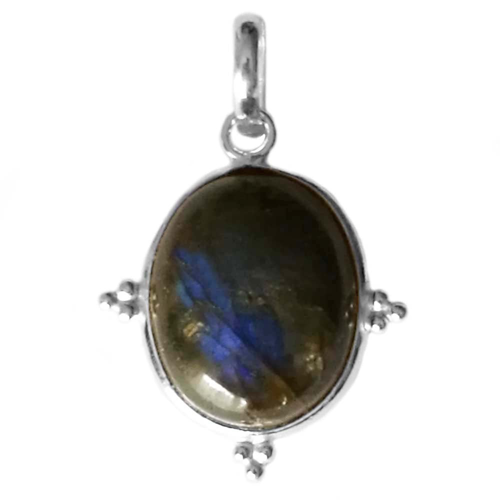 Pendentif labradorite en argent massif 925