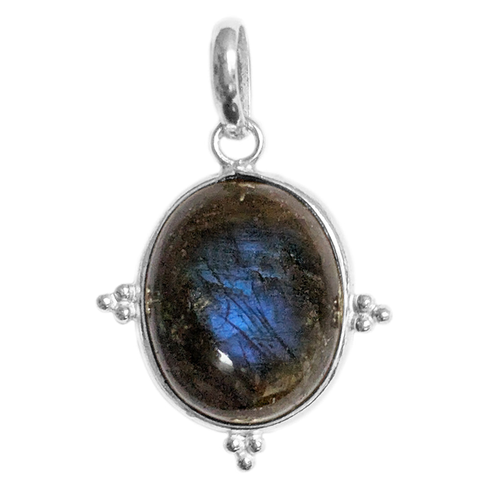 Pendentif labradorite en argent massif 925