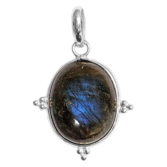 Pendentif labradorite en argent massif 925