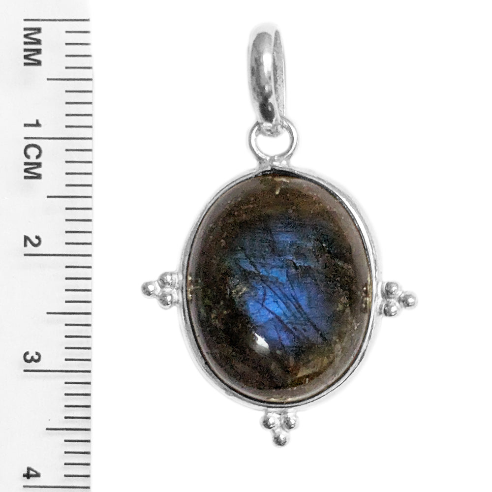 Pendentif labradorite en argent massif 925