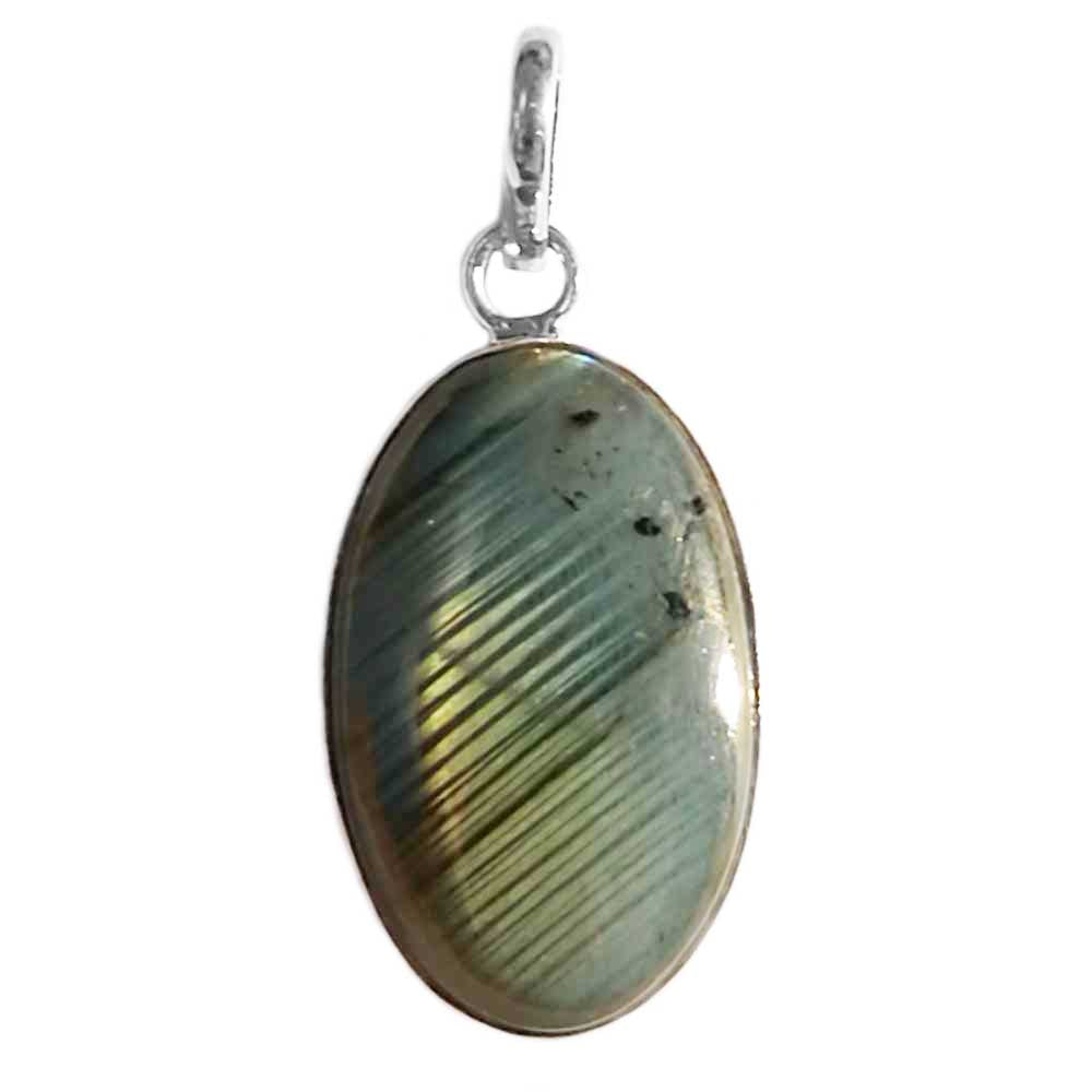 Pendentif labradorite en argent massif 925